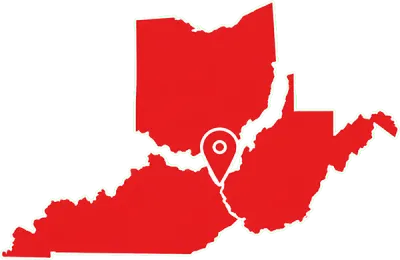Service area covering Kentucky, West Virginia, and Ohio
